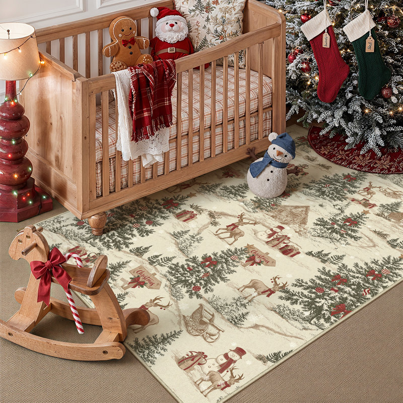 Tapis décoratif Softra motif sapin de Noël, Rectangle 3 pi x 5 pi