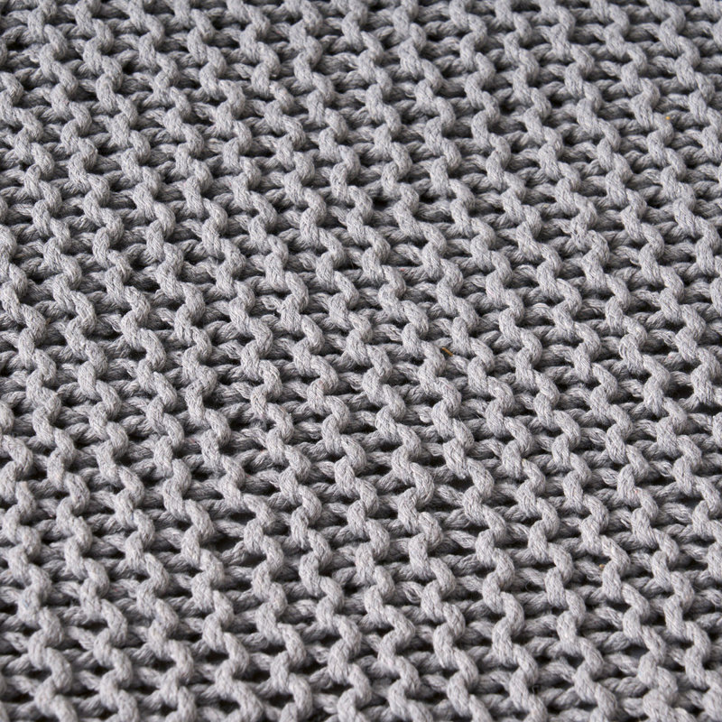 KNITTED FOOT STOOL, Light Gray