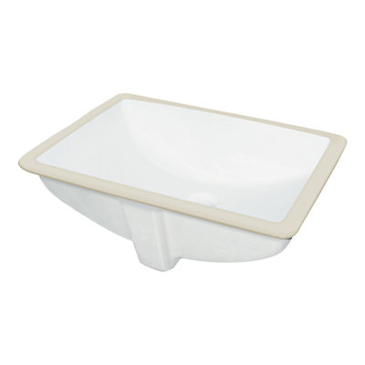 Transolid Harrison White Vitreous China Rectangular Bathroom Sink with Overflow