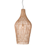 Serena 20" Diameter Rattan and Iron Chandelier