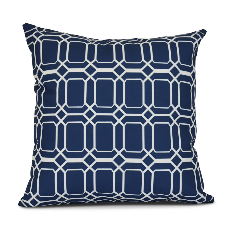 Housse de coussin d'extérieur carré Sail, Sun & Fun Coastal, Bleu, H 18 po x l 18 po x P 7 po