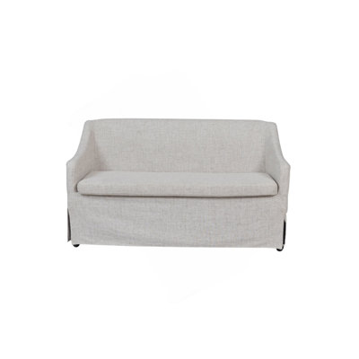 Slip Covered Settee With Casters