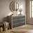 Farmhouse 6 Drawer Dresser for Bedroom, Rustic Two Tone Oak