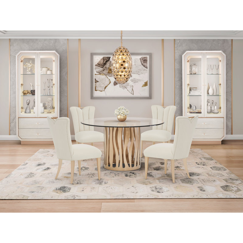 La Rachelle Round Glass Dining Table