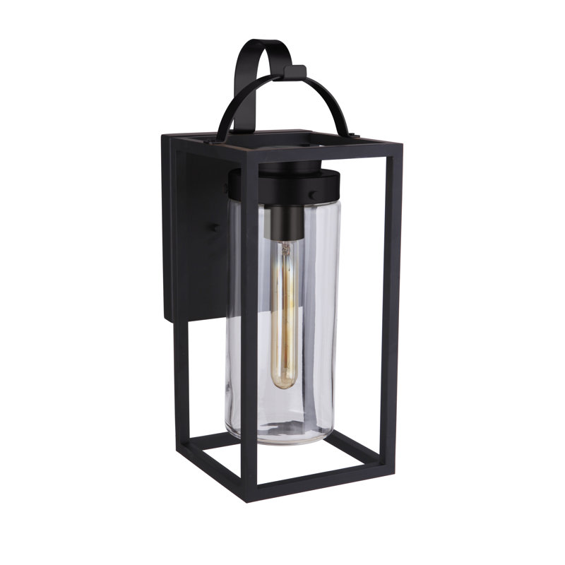 Mur extérieur noir en verre transparent, H 17 po x l 6,75 po x P 7,75 po