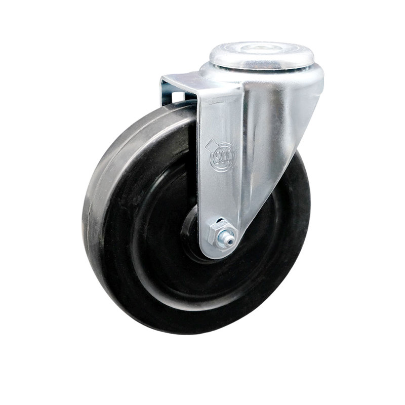 Hard Rubber Wheel Swivel Bolt Hole
