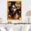 Art floral doré et noir femme IV - femme afro-américaine