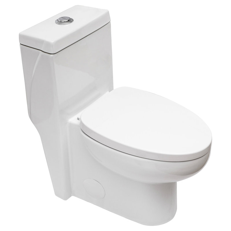 Toilette en céramique une pièce avec double chasse et fonction autonettoyante - une teinture hygiénique pour la salle de bain - vernis facile