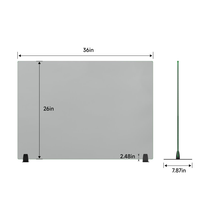 Pare-étincelles en verre trempé de qualité supérieure avec bord biseauté exclusif, verre transparent et base en métal noir