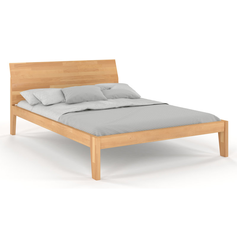 Jovanni Solid Wood Bed, European Double (140 x 200 cm), Honey Oak