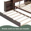 Lit plateforme double avec tablettes coulissantes-414164684