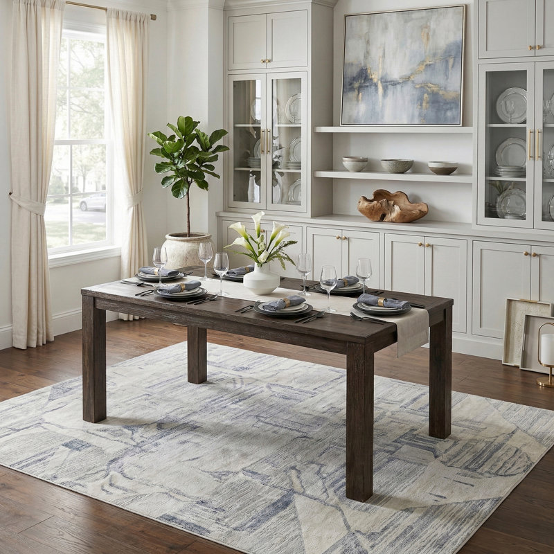 Borrego 79" Rectangular Dining Table — Acacia Veneer · Seats 6 to 8 · Dark Brown Finish
