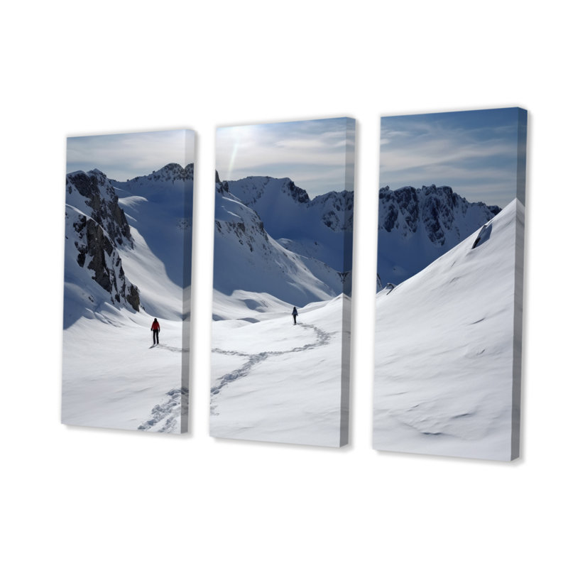 Winter Mountain Top IV sur toile, 3 pièces, H 28 po x l 36 po x P 1 po
