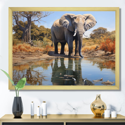 Elephant Reflection, reproduction d'art sur toile