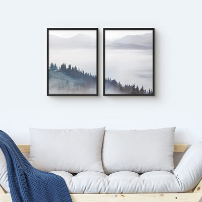 " Forest With Distant Mountains " 2 - Pieces