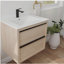 Meuble-lavabo 24 po avec 2 tiroirs, lavabo en céramique blanche-120102198
