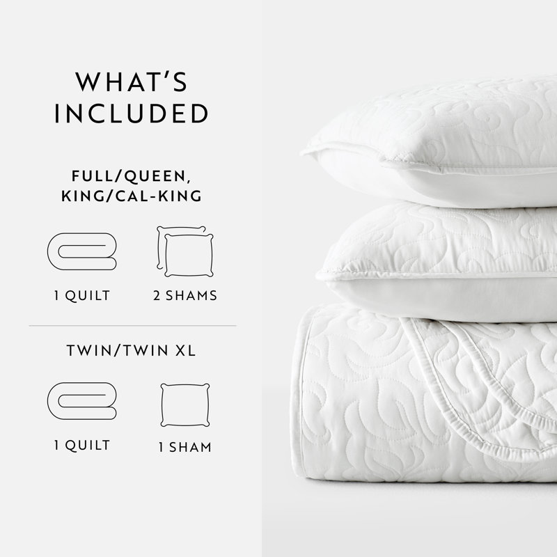 White Microfiber Twin Reversible Quilt Set