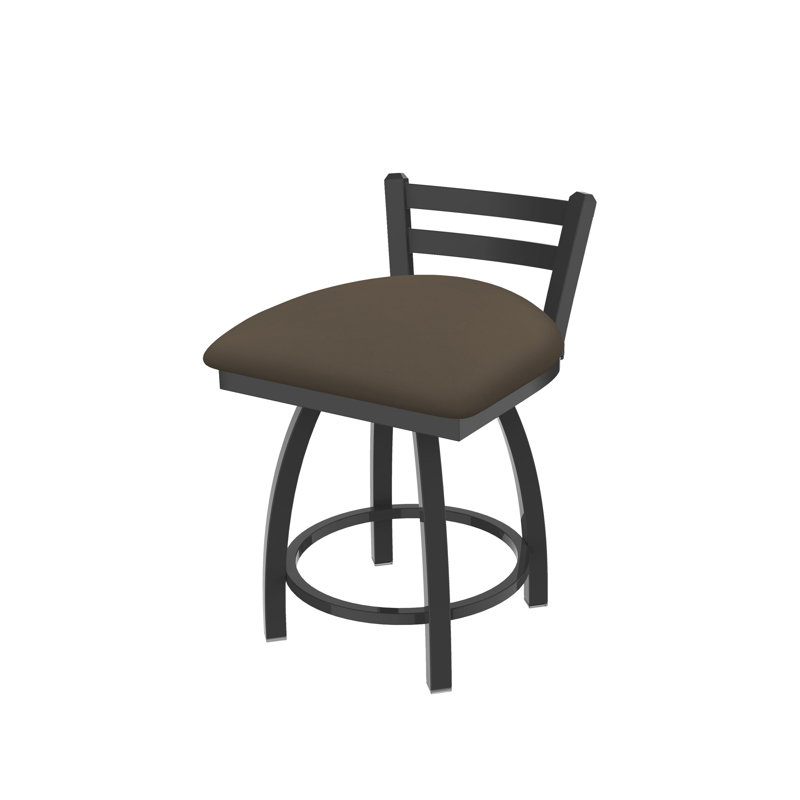 Tabouret de coiffeuse en métal Jackie, Étain, Vinyle - Terre Canter