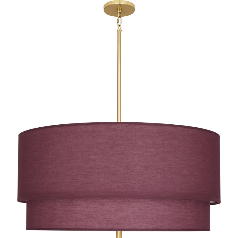 Lustre tambour 3 lumières à abat-jour Decker, Laiton moderne, Vin millésimé