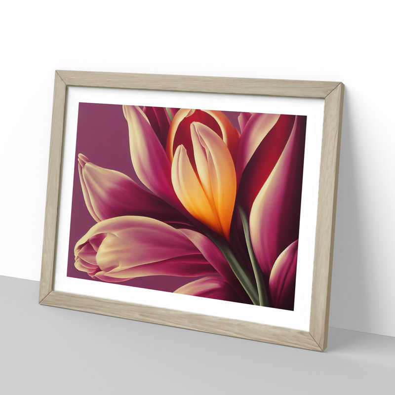 Beaming Flowers - Framed Print, Oak, 46cm H x 64cm W x 2cm D