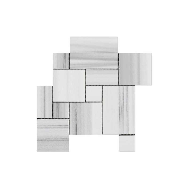 12" x 12" Marble Basketweave Mosaic Tile
