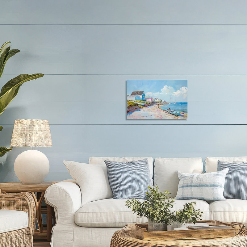Toile côtière de cabanes côtières, design par LSR Design Studio, H 16 po x l 24 po