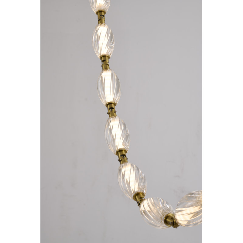 Lustre moderne 22 lumières DEL, Laiton