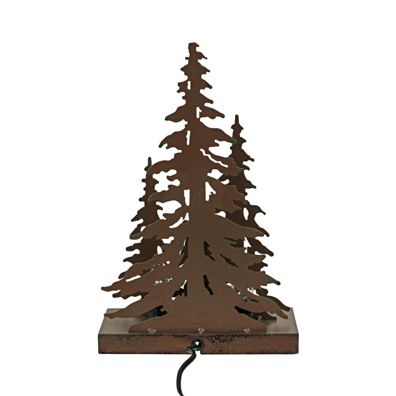 Rustic Black Metal Bigfoot Forest Stroll Accent Lamp