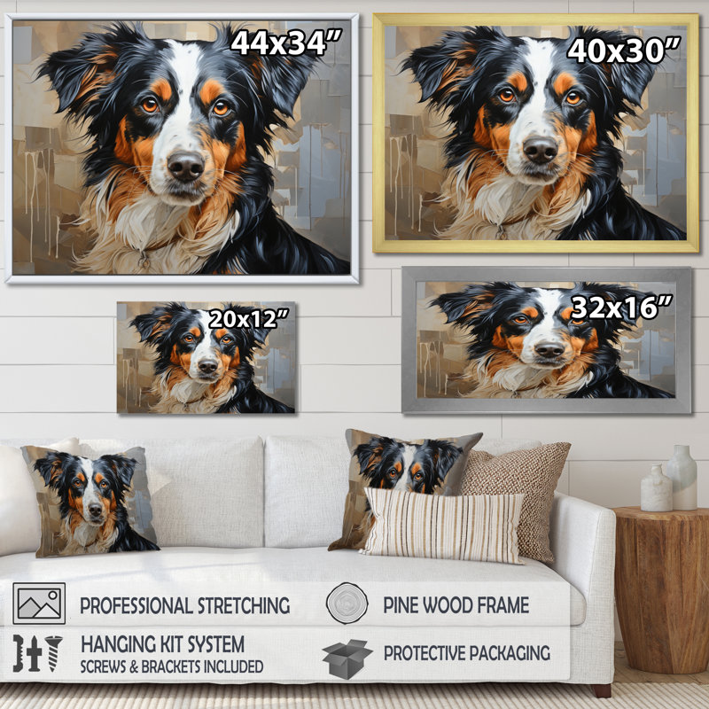 Charisme canin mâle sur un mâle, Cadre simple noir, H 24 po x l 32 po x P 1 po