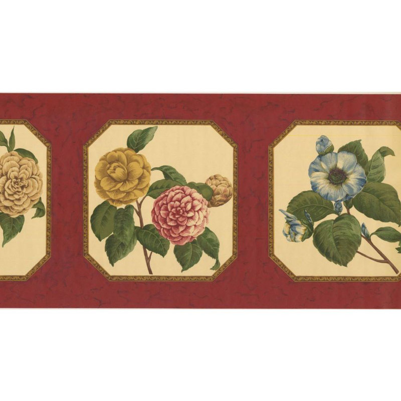 Bordure de papier peint L 15 pi x l 10,25 po Jalik, Rouge