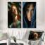 Portrait de femme Saphir - ensemble de 2 décorations murales femme-102571667-102571664
