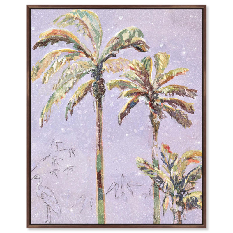 Oliver Gal Michaela Nessim - Inevitable Joy Sunrise I Floral and Botanical - Diamond Dust Framed Canvas Art, Brown