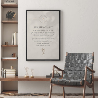 Reproduction d'art sur toile encadrée, "Rebborn of Light"