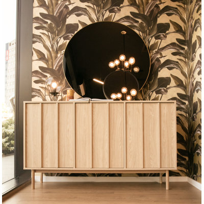 Three-Door Oiled Oak Chest of Drawers