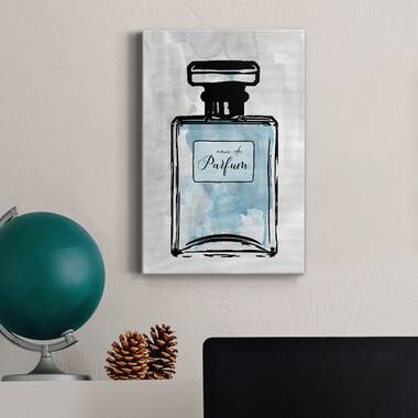 Blue Wash Perfume - Wrapped Canvas Painting Mercer41 Size: 60 H x 40 W x 1 D