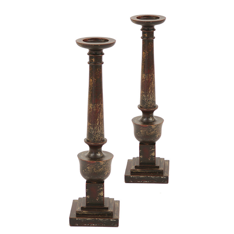 Chandelles de bois vieilli