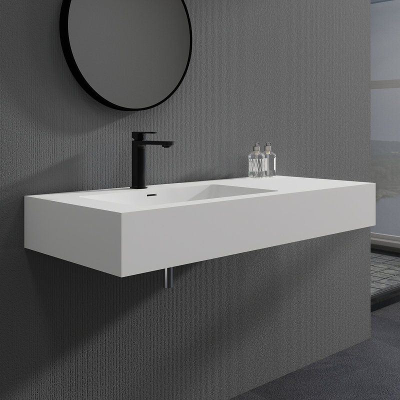 Lavabo de salle de bain mural 39 "avec trou pour robinet