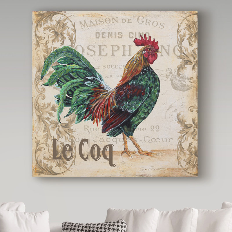«Le Coq 6» par Deagen, impression sur toile tendue, H 14 po x l 14 po x P 2 po