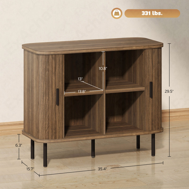 Buffet de style nordique avec buffet et portes en métal Tambour
