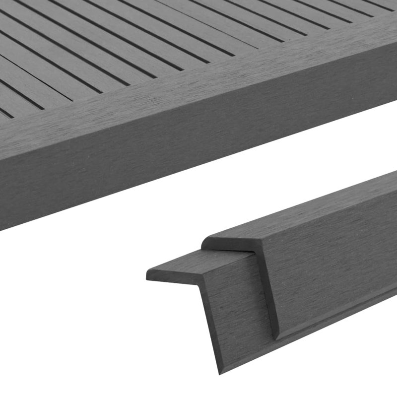 Interlocking Outward Corner Deck Trim in Gray, Gray