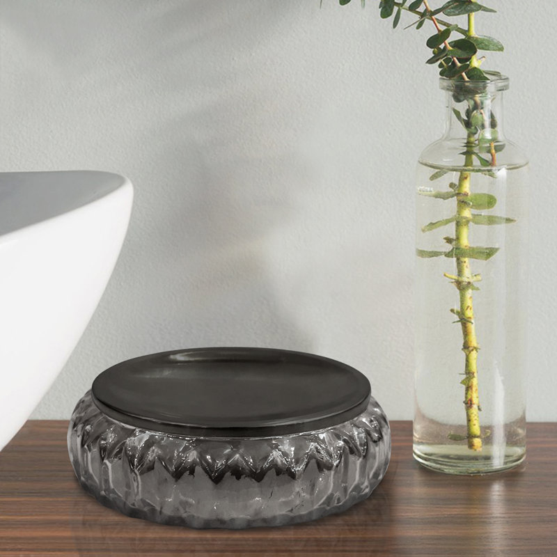 Glacier Soap Dish, Smoke/Black