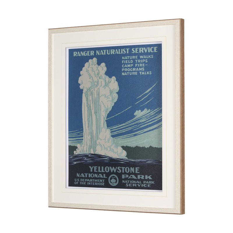 Yellowstone National Park by The Vinatage Collection a Framed Art Print Matted under Glass, Yellowstone National Park