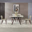 Retractable Sintered Stone Dining Table With Solid Wood Base