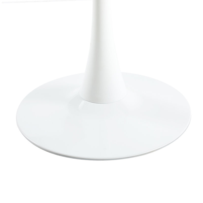 Kingsley Round Metal Base Dining Table, White