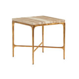 Silverado Menlo Park Metal End Table With Stone Top