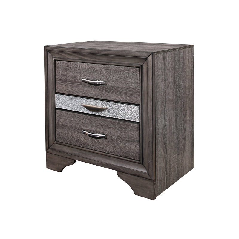 Table de chevet Sparkle Grey avec 3 tiroirs spacieux - Pièce de mobilier moderne pour le bureau