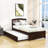 Mashud Twin Size Wood Platform Bed Frame with Trundle-680901633