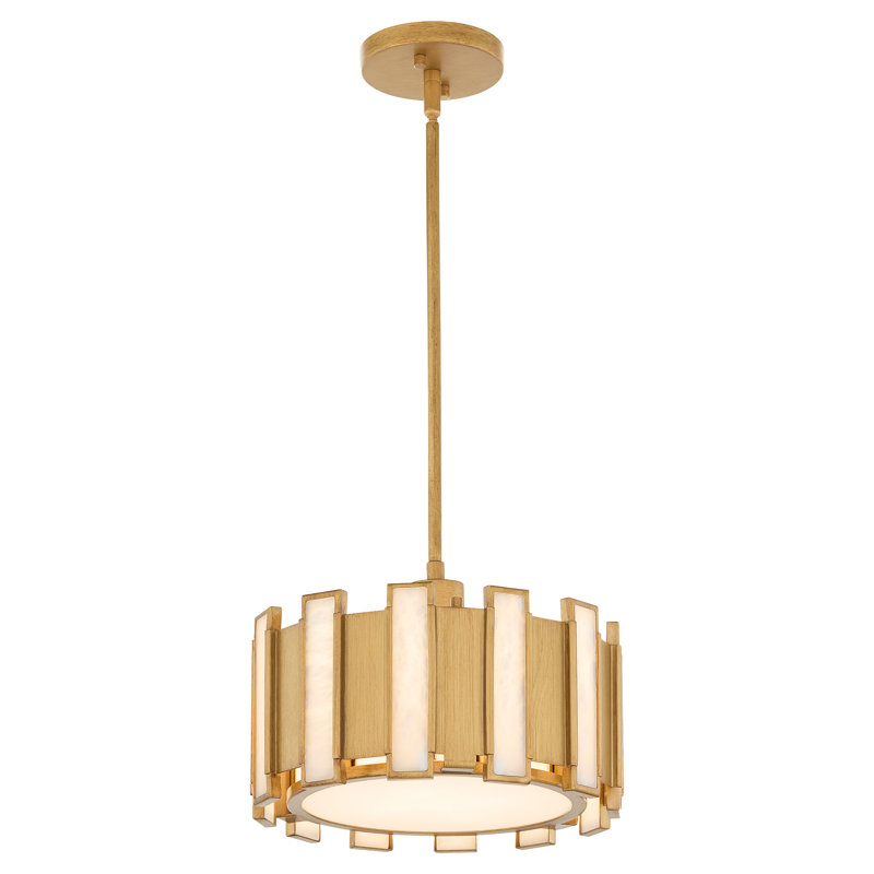 Volterra 1 - Light Aged Brass Drum Pendant