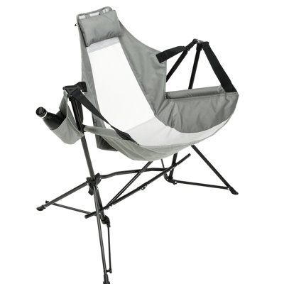 Camping Chair, Folding Portable Swinging Chair With Carry Bag, For Camping, Grey (2pcs Adjustable Back Recliner Lawn,