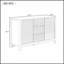 Buffet U-STYLE avec 3 tablettes réglables, 3 tiroirs et portes à fermeture en douceur pour un rangement et une présentation polyvalents